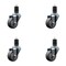 Service Caster 3'' SS Thermoplastic Rubber Wheel Swivel 1-5/8'' Expanding Stem Caster Set, 4PK SCC-SSEX20S314-TPRB-158-4 - alternate 1